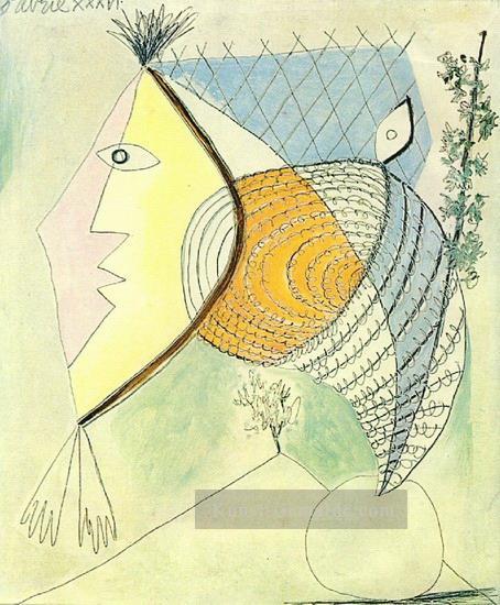 Personnage au coquillage Tete Frau 1936 Kubismus Pablo Picasso Ölgemälde